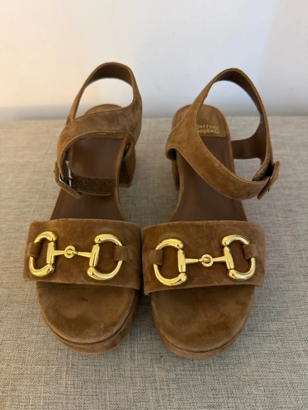 Jeffrey Campbell brown suede platform sandal. size 6.5 - Picture 1 of 2